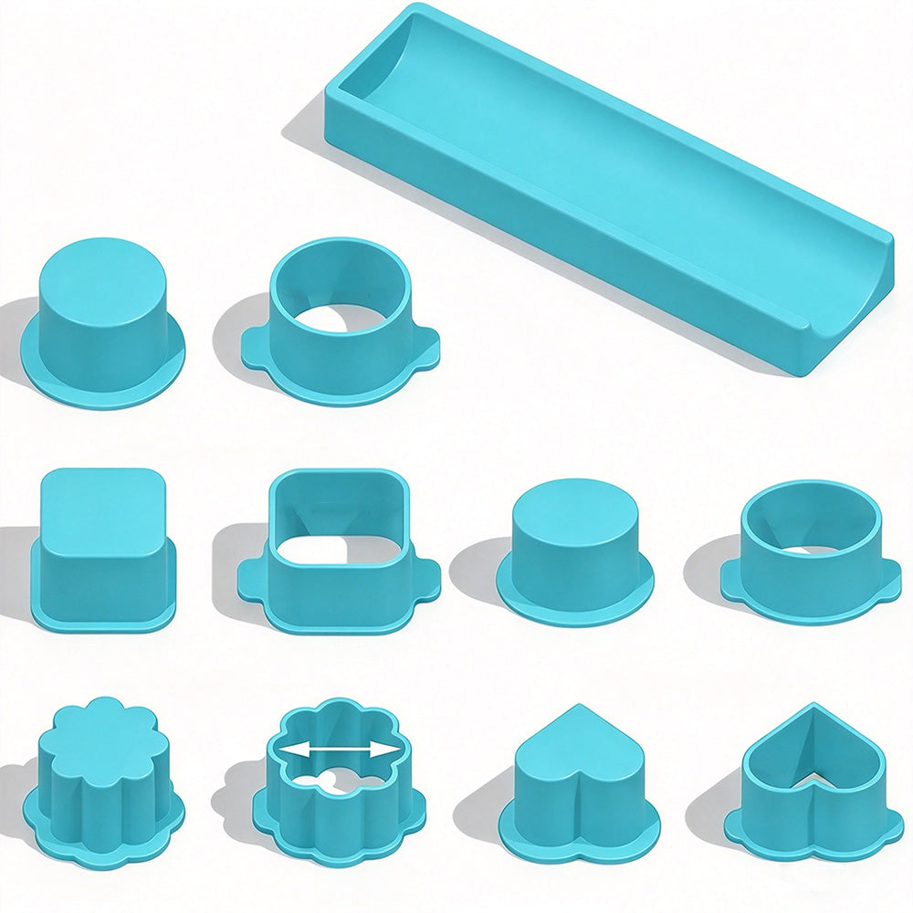 Cake Pop Mold Set with Tray and 5 Heart Square Cloud Oval Round Molds