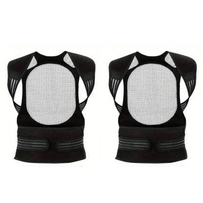 2Pcs Magnetic Self-Heating Lower Back Support Brace for Therapy Pain Relief