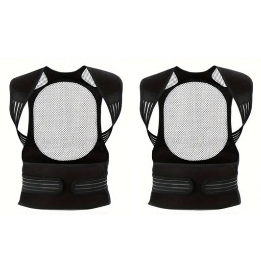 2Pcs Magnetic Self-Heating Lower Back Support Brace for Therapy Pain Relief