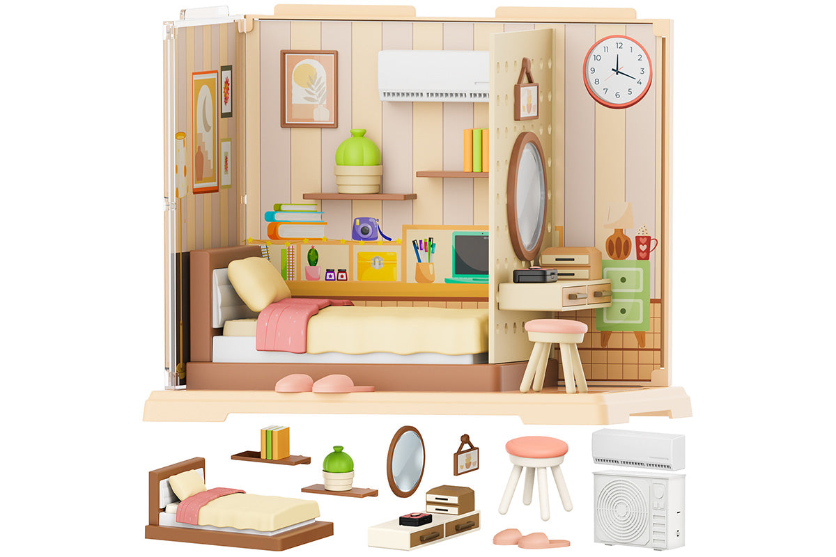 DIY Miniature Dollhouse Kit 3D Puzzle Dollhouse Toy with Dust Cover and Light