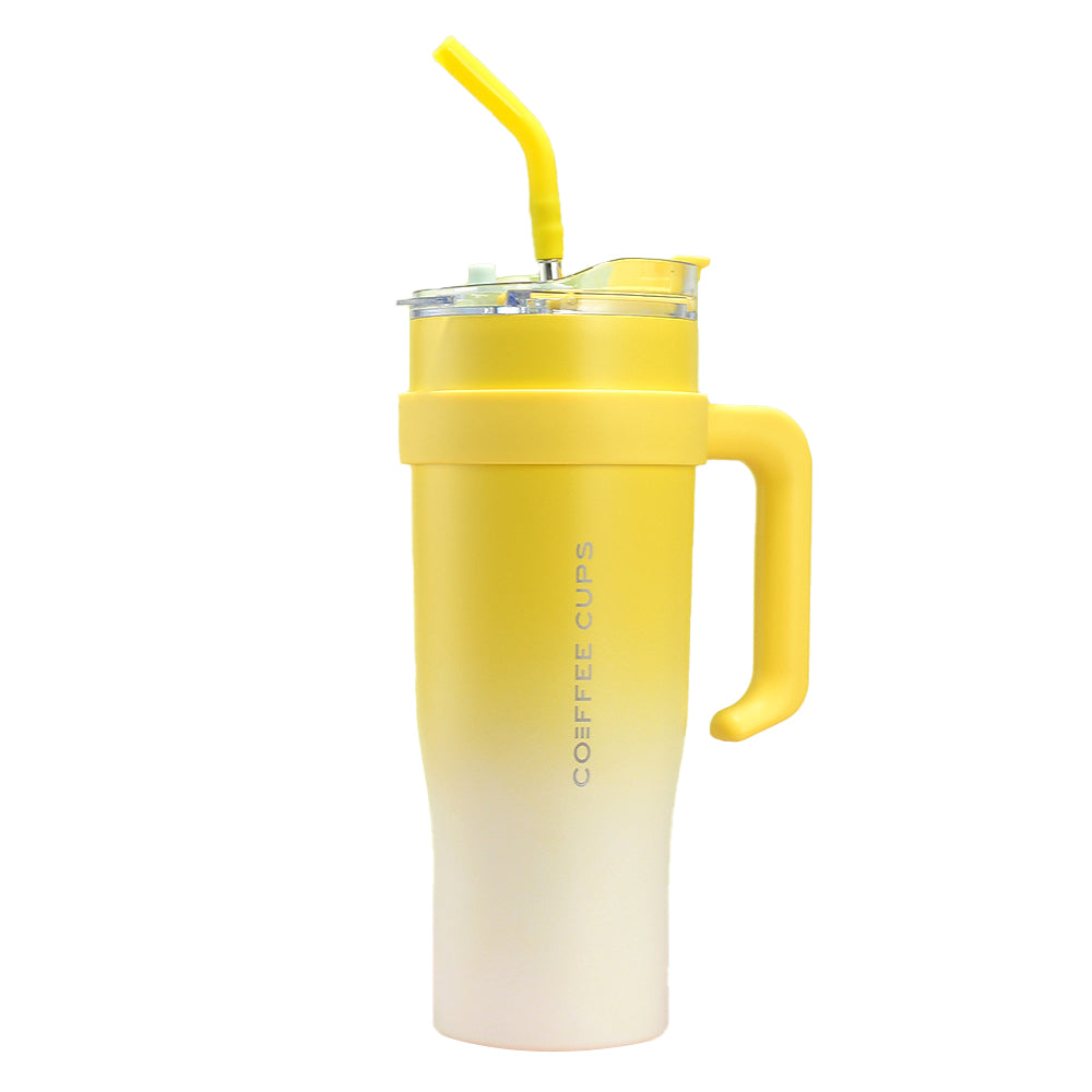 40oz Insulated Stainless Steel Tumbler with Handle and Straw