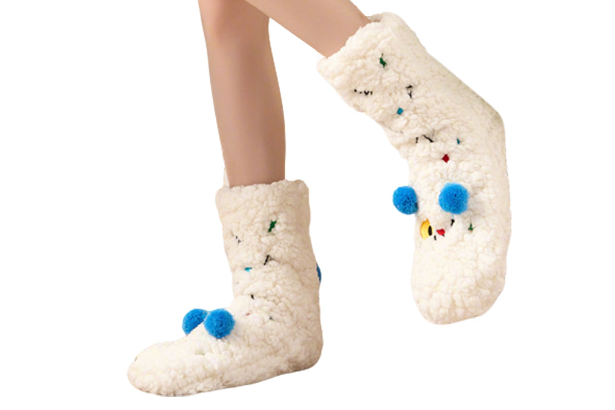 Women's Sherpa Fleece Slipper Socks Cozy Indoor Socks Warm Plush Socks