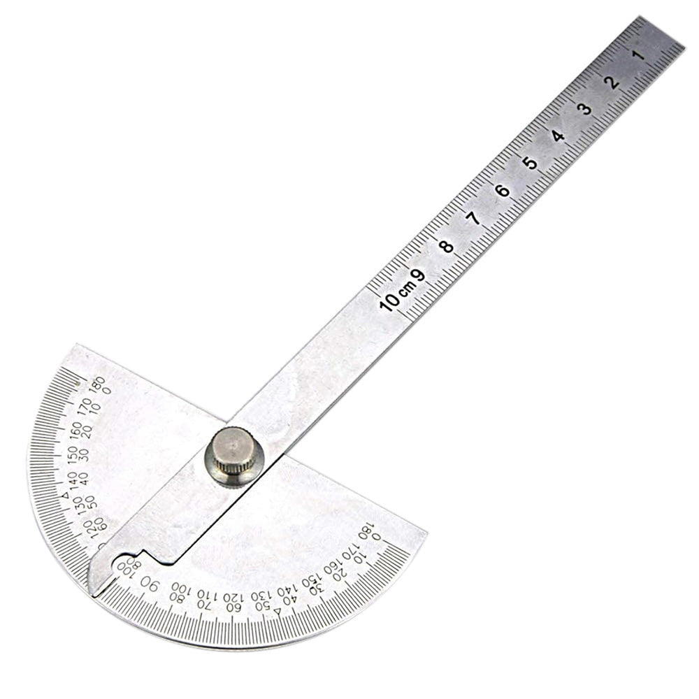 Stainless Steel Angle Protractor 0-180 Degree Gauge for Woodworking DIY Measuring Tool