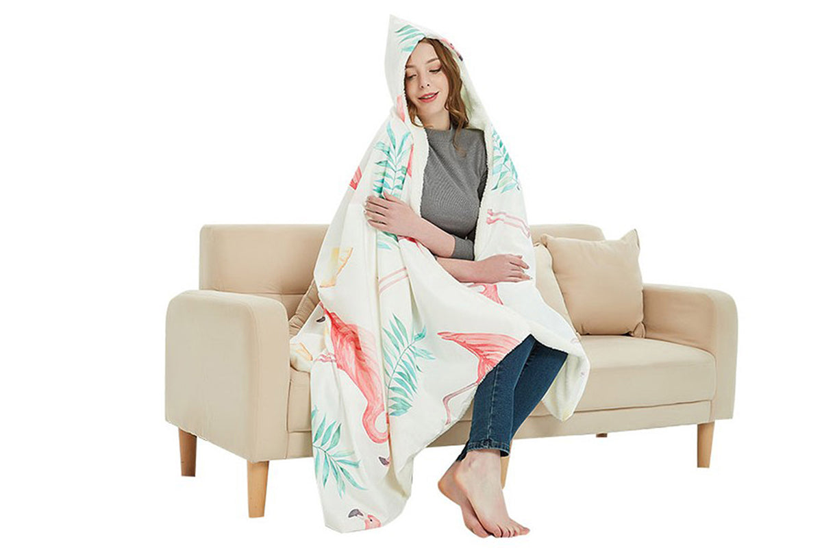 Home Warm Hoodie Plush Blanket