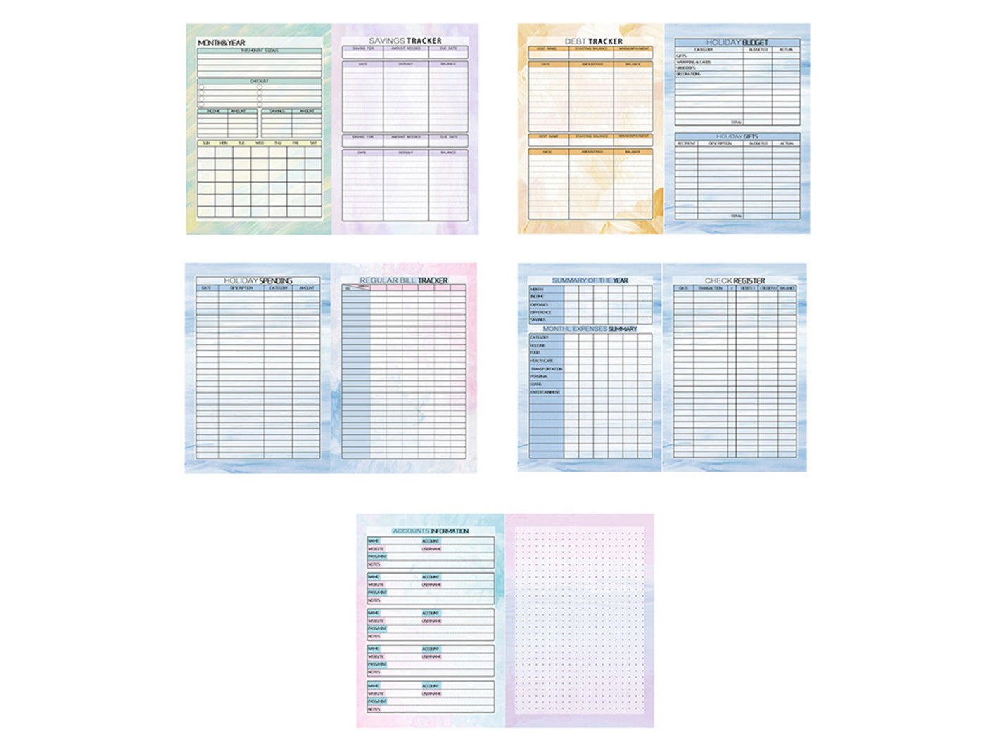 Monthly Budget Planner with Bill Organizer Expense Tracker