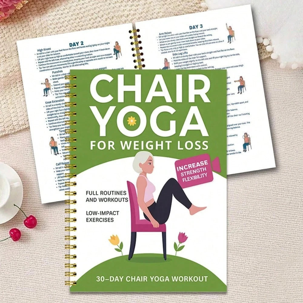 Chair Yoga Journal Notebook for Adults Seated Exercise Guide