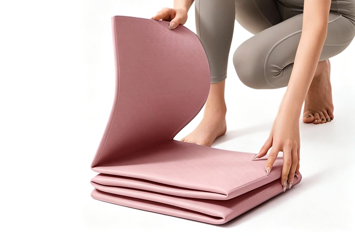 Printed Yoga Poses Yoga Mat with Storage Bag Portable Exercise Foldable Workout Mat
