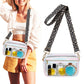 Clear Crossbody Bag Stadium Approved Clear Purse with Leopard Print Shoulder Strap