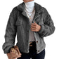 Women Winter Long Sleeve Fleece Jacket Cropped Coats Outerwear
