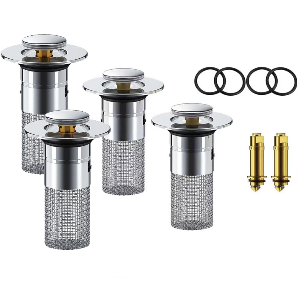 4Pcs Universal Bathroom Sink Pop-Up Stopper Drain Filter