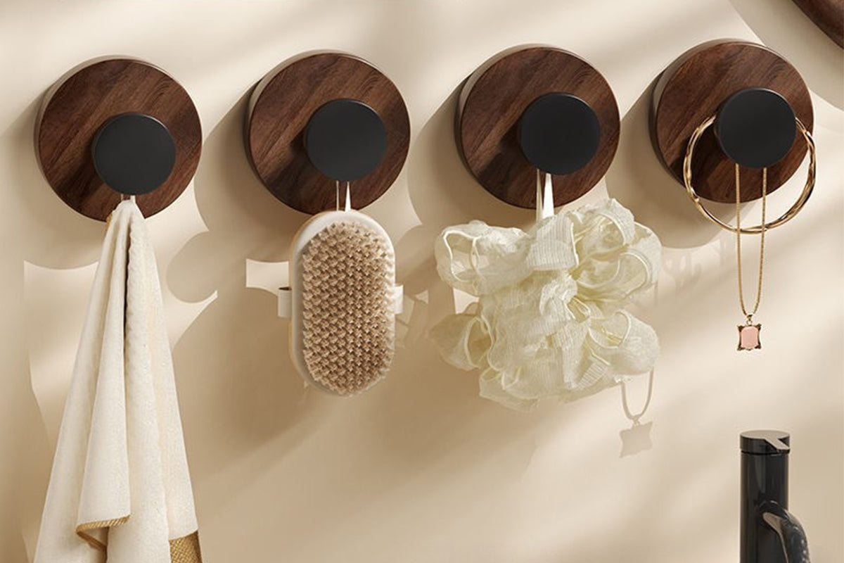 8 Pack Walnut Pattern Suction Hooks for Christmas Wreaths and Storage