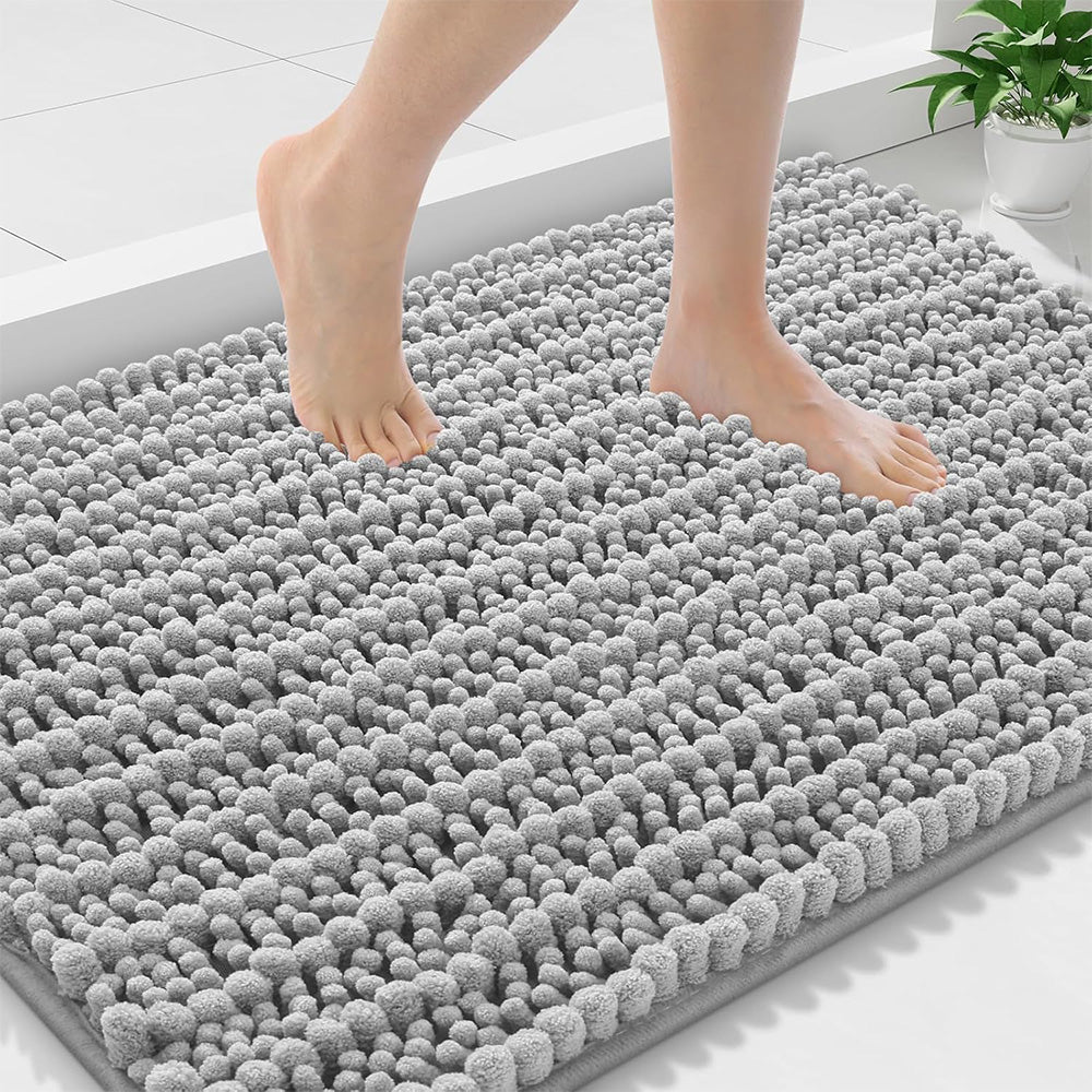 Chenille Fabric Bathroom Rugs Mat With Non Slip Rubber Backing Home Decor Accessories