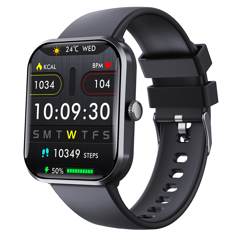 Water-Resistant Bluetooth Smart Watch for Android iOS with Silicone Watch Strap