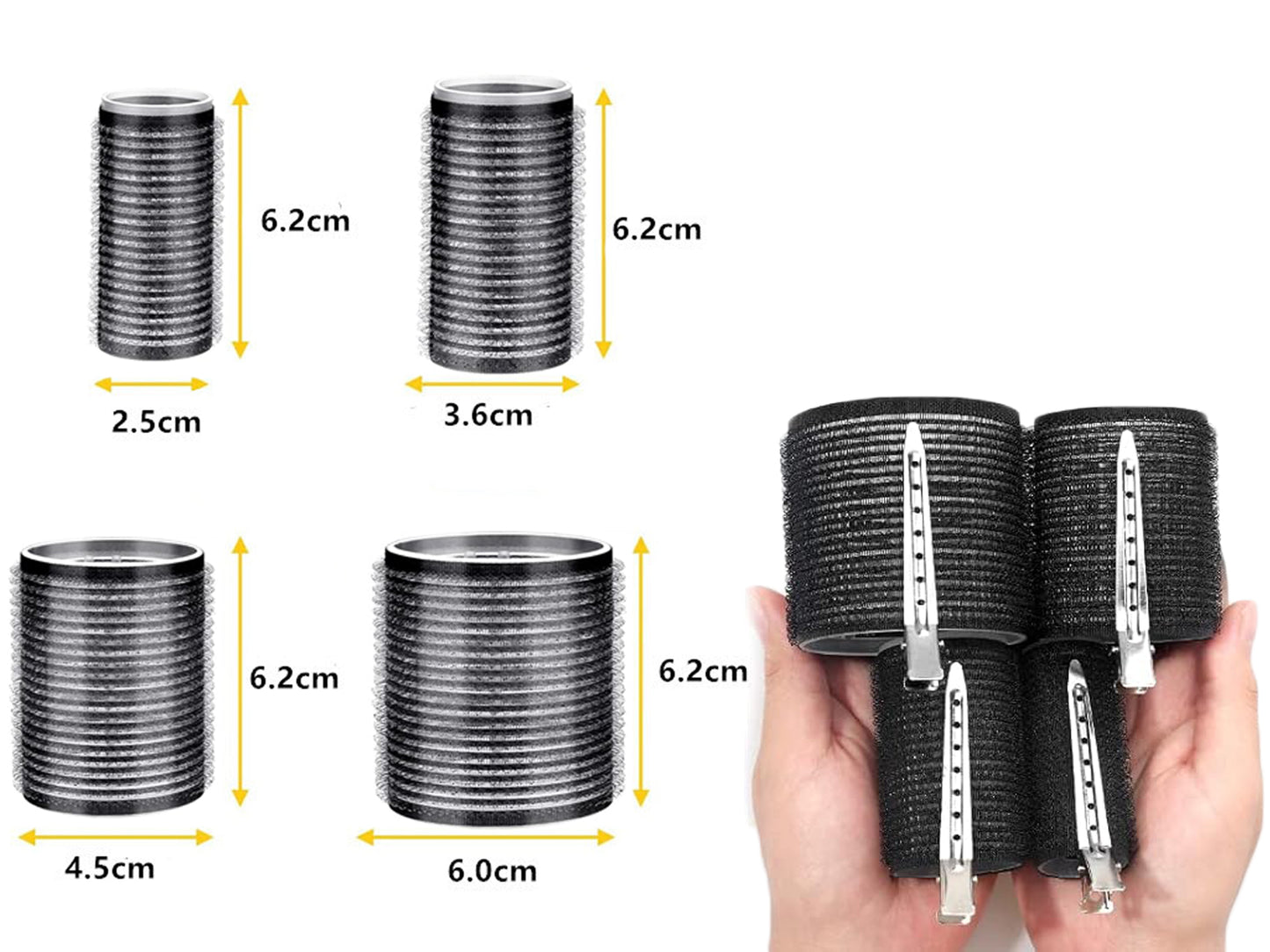 Hair Curlers Set 24Pcs Hair Rollers Self Grip Hair Rollers with 24 Clips