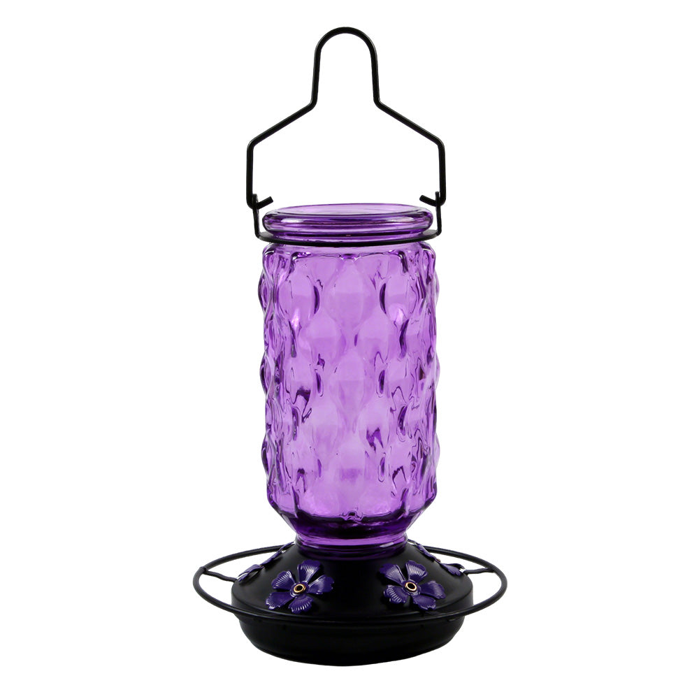 Stained Glass Hummingbird Feeder Wide Mouth Garden Decor