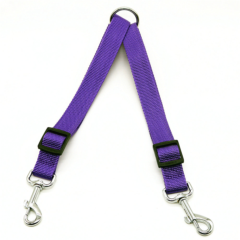 2Pcs Dual Dog Leash with One Lead Coupler Nylon Harness
