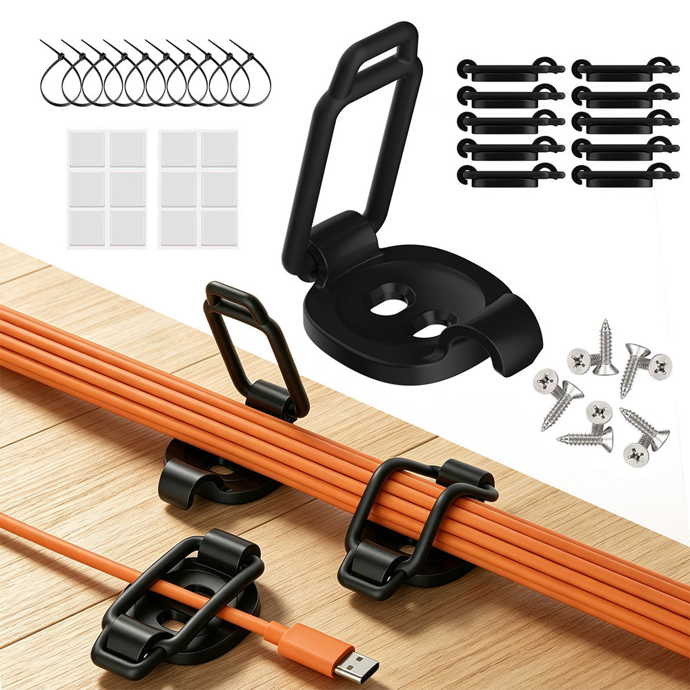 10 Pcs Cable Clips Cord Organizer 10 Pack Adhesive Screw Zip Tie Mount Holder