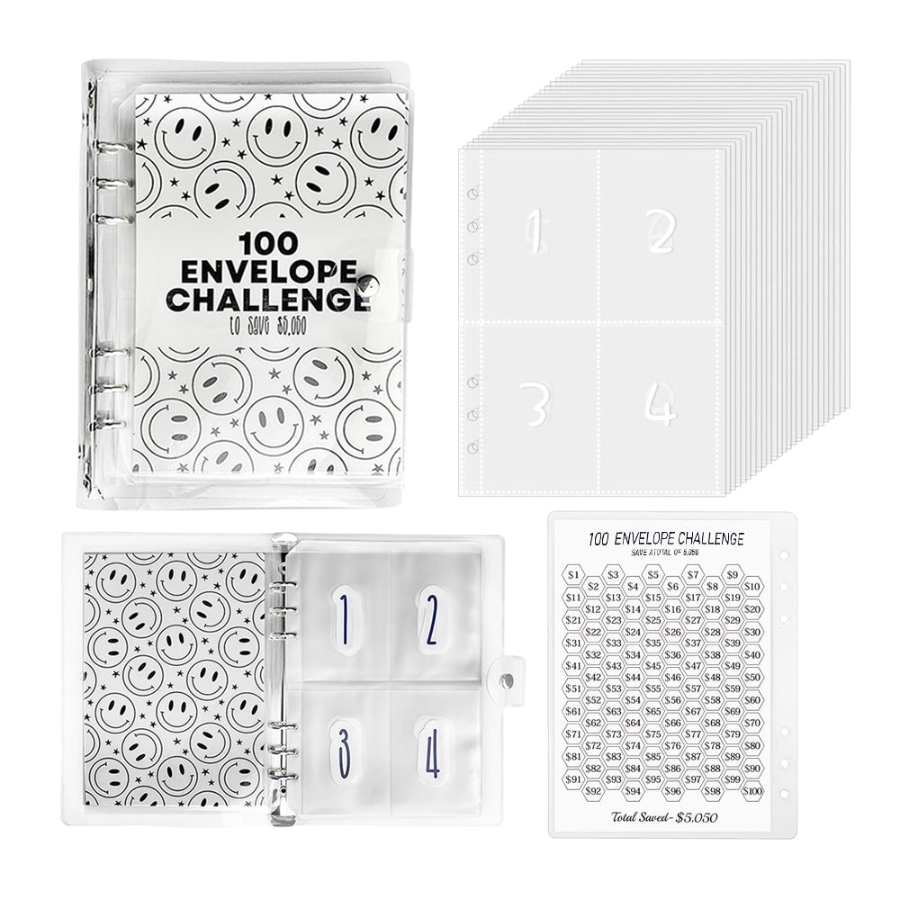 100 Envelopes Money Saving Challenge Binder Budget Planner Book