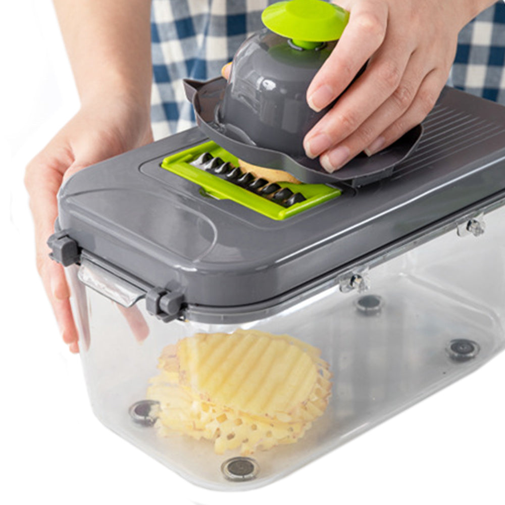 22-in-1 Vegetable Fruit Chopper Slicer with 13 Stainless Steel Blades