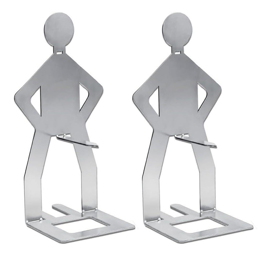 2Pcs Funny Man Shape Hot Dog Roaster Reusable Stainless Steel Sausage Holder for BBQ