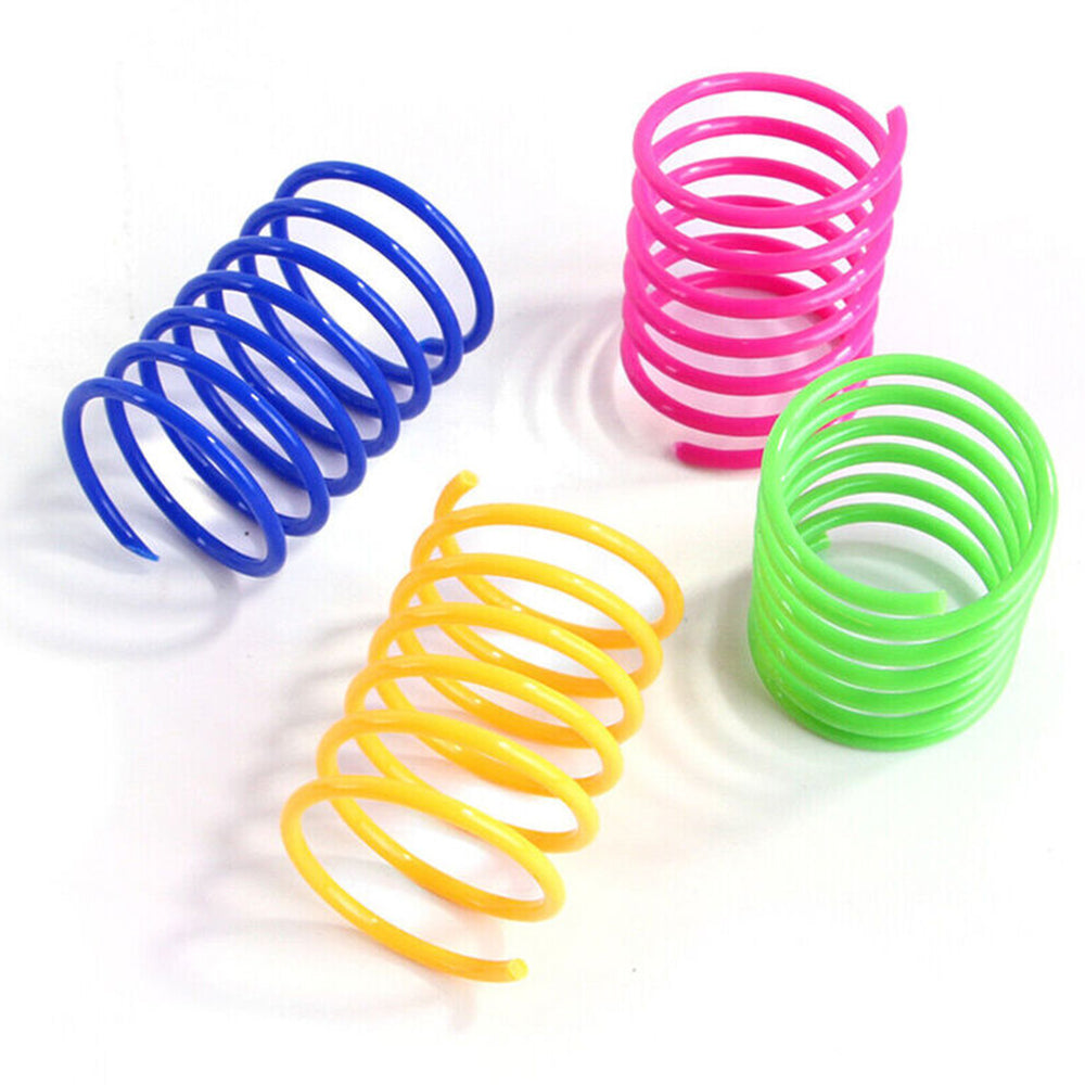 40Pcs Cat Kitten Spring Bouncy Toy Plastic Training Toys Colorful Coil Teasing Playing Cat Toy