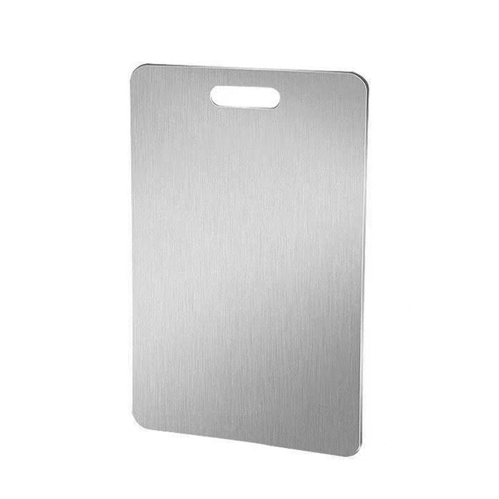 Dual Sided Stainless Steel Cutting Board with Hanging Hole for Home Restaurant