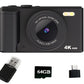 4K Digital Camera Flip Screen Autofocus for Vlogging and Photography Beginners