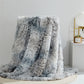 Soft Grey Long Pile Plush Blanket Faux Fur Warm Throw Shaggy Cover Rugs