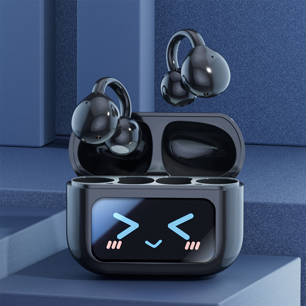 V6.0 Clip-On Open Ear Bluetooth Headphones with Touch Screen