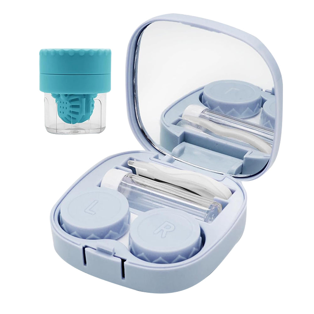 Manual Contact Lens Cleaner Washer and Contact Lens Storage Case with Mirror