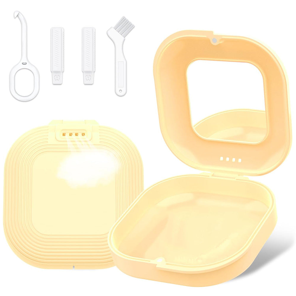 Retainer Case with Mirror and Retainer Removal Tool Mouth Guard Storage Box