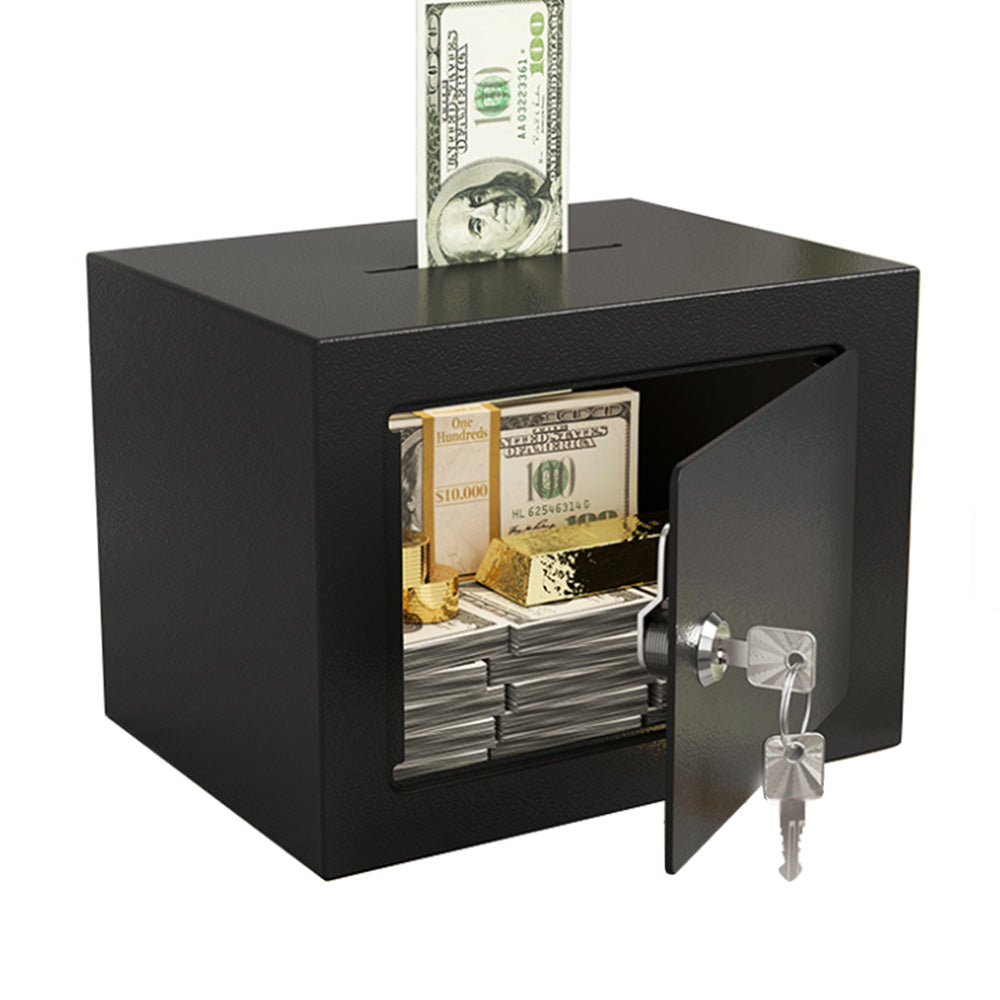 Small Safe Box with Key Lock Mini Security Safe for Money Cash Jewelry