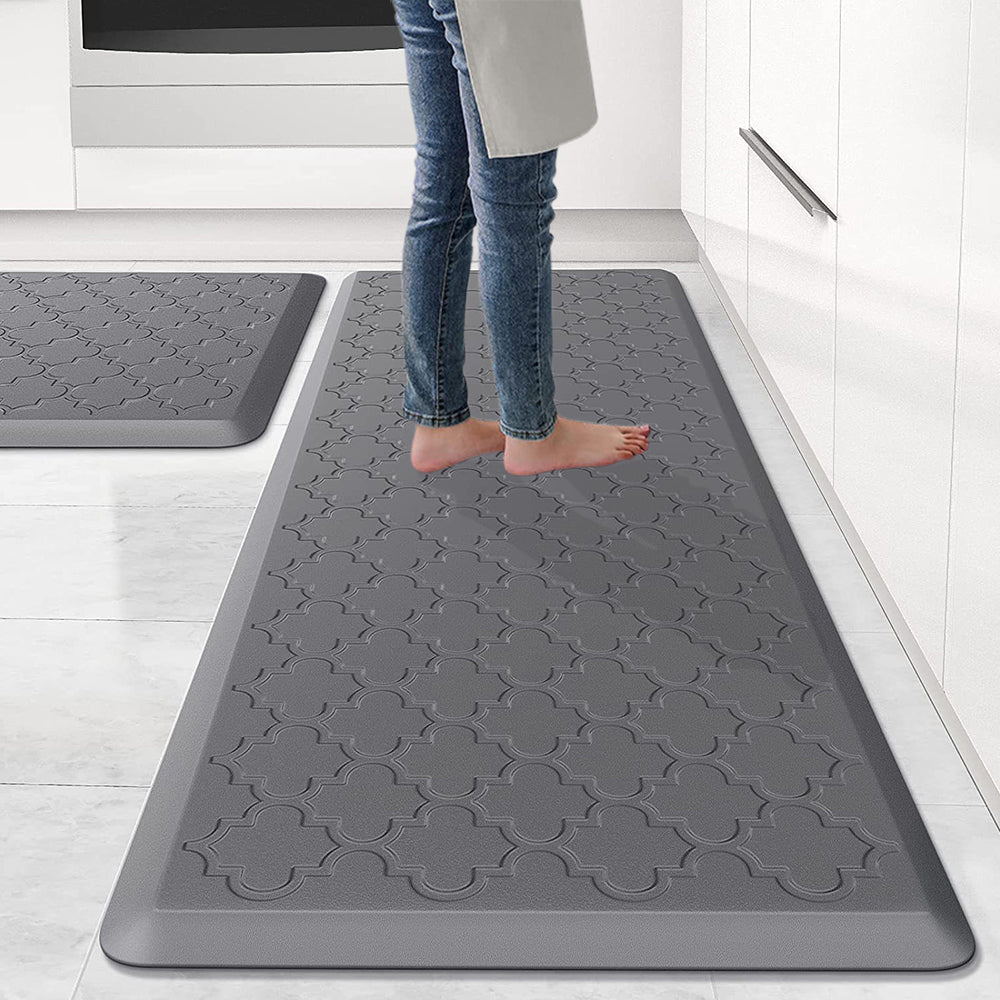 Cushioned PVC Floor Mat for Kitchen and Office-Grey