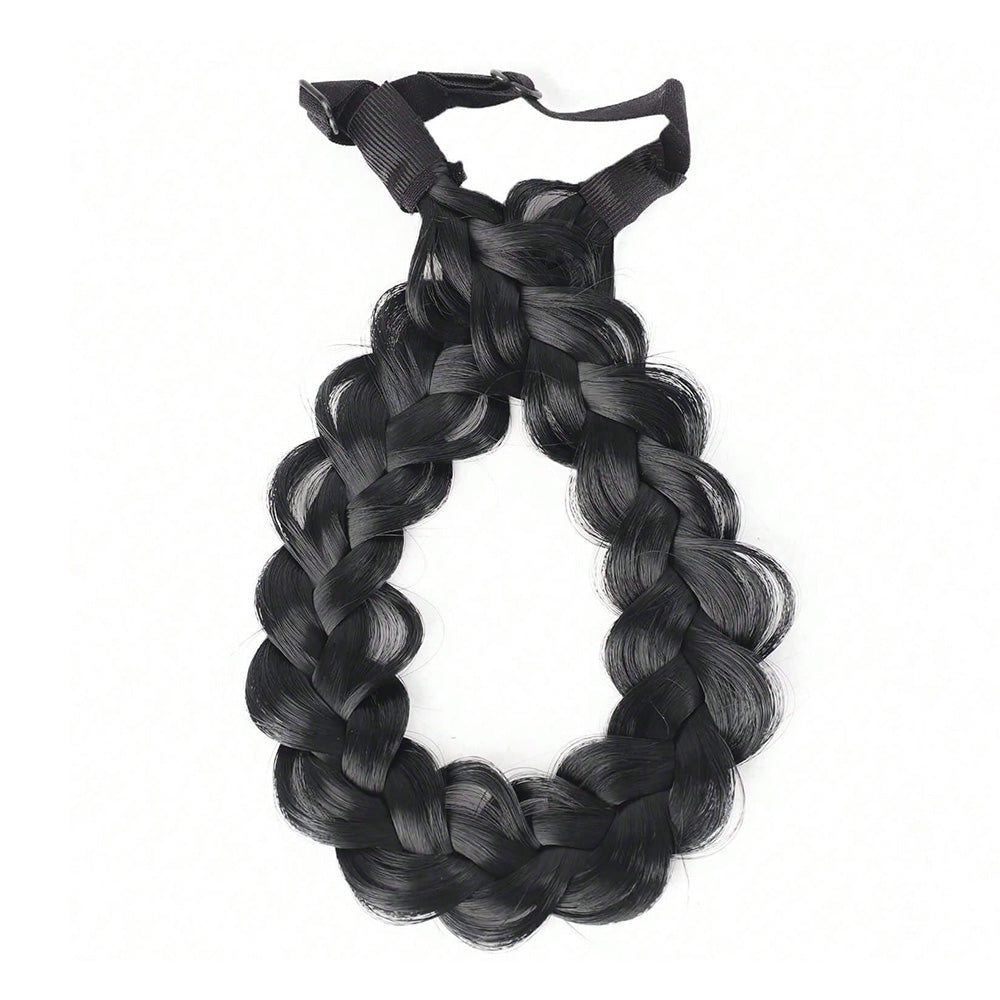 Plaited Headband Adjustable Stretch Hairpiece Hair Extension Headband For Women