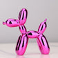 Electroplated Silver Resin Balloon Dog Statues Cute Home Decor Ornaments