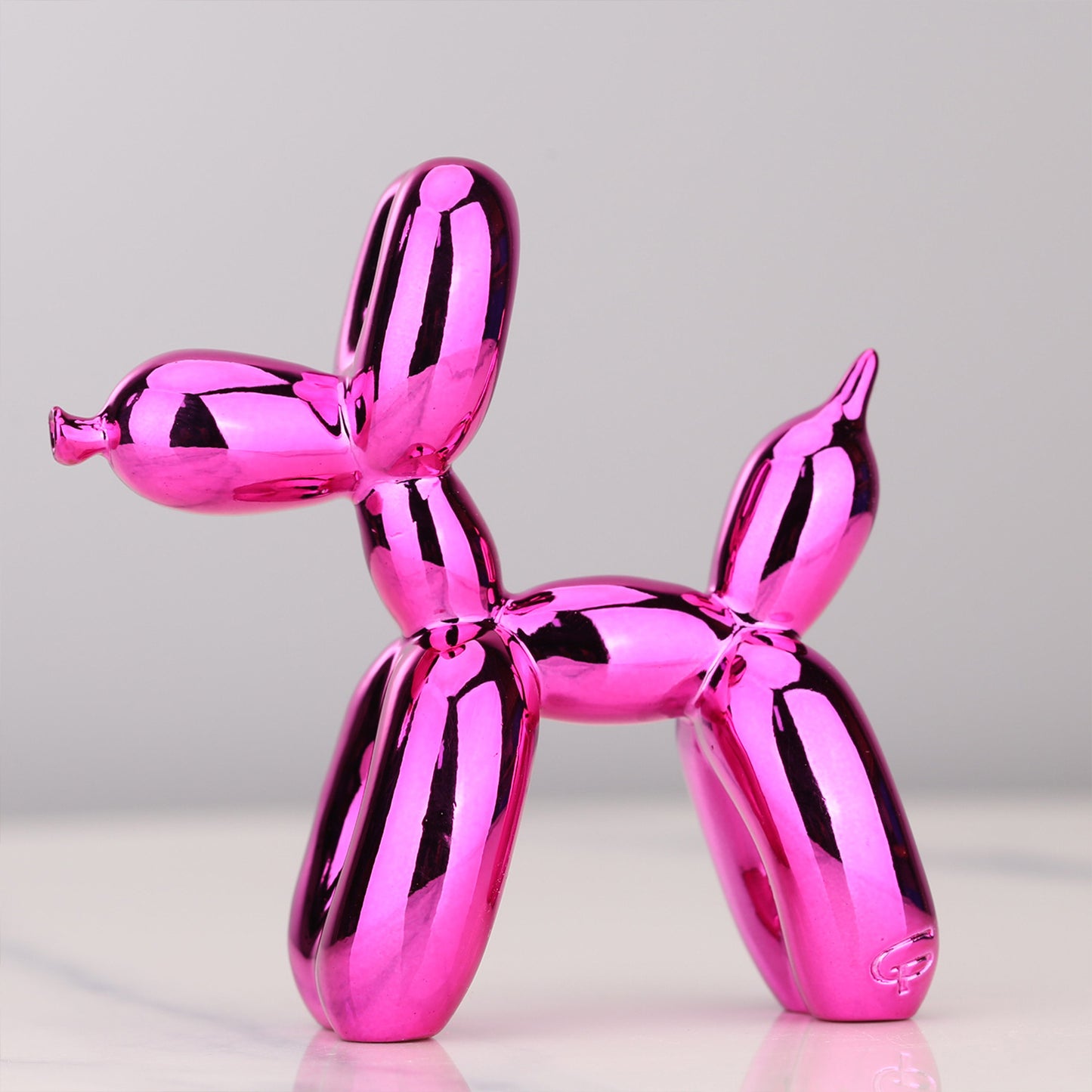 Electroplated Silver Resin Balloon Dog Statues Cute Home Decor Ornaments