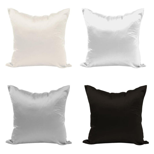 4Pcs Satin Pillowcase Satin Cooling Pillow Covers-Black White Beige Grey