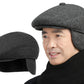 Men's Newsboy Cap with Ear Flaps Winter Warm Octagonal Hat Vintage Style Cap