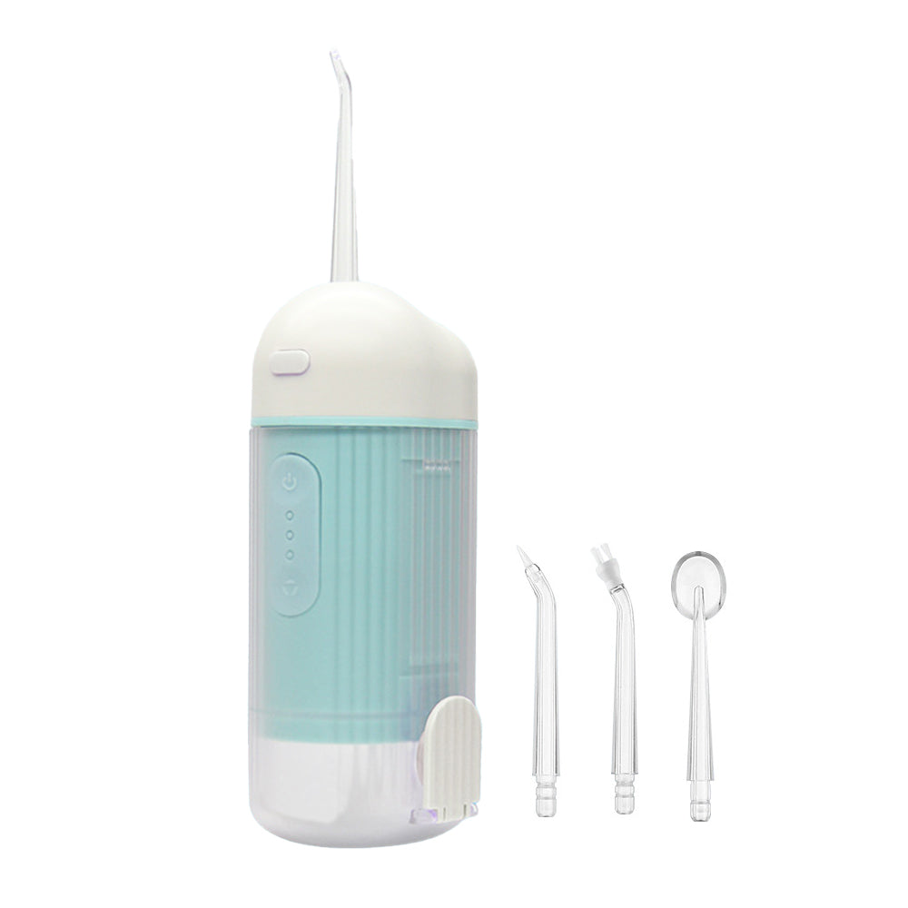 Mini Cordless Water Flosser Teeth Cleaner For Braces with Stretchable 240ML Water Tan