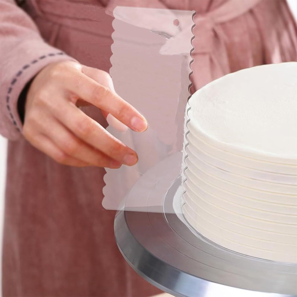 7Pcs Acrylic Cake Scraper Contour Decorating Tools with Hole