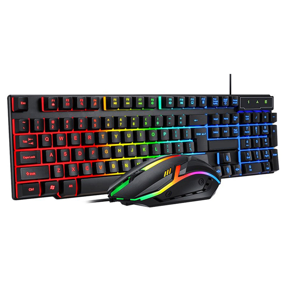 Wired Gaming Keyboard and Mouse Set with RGB Backlight USB