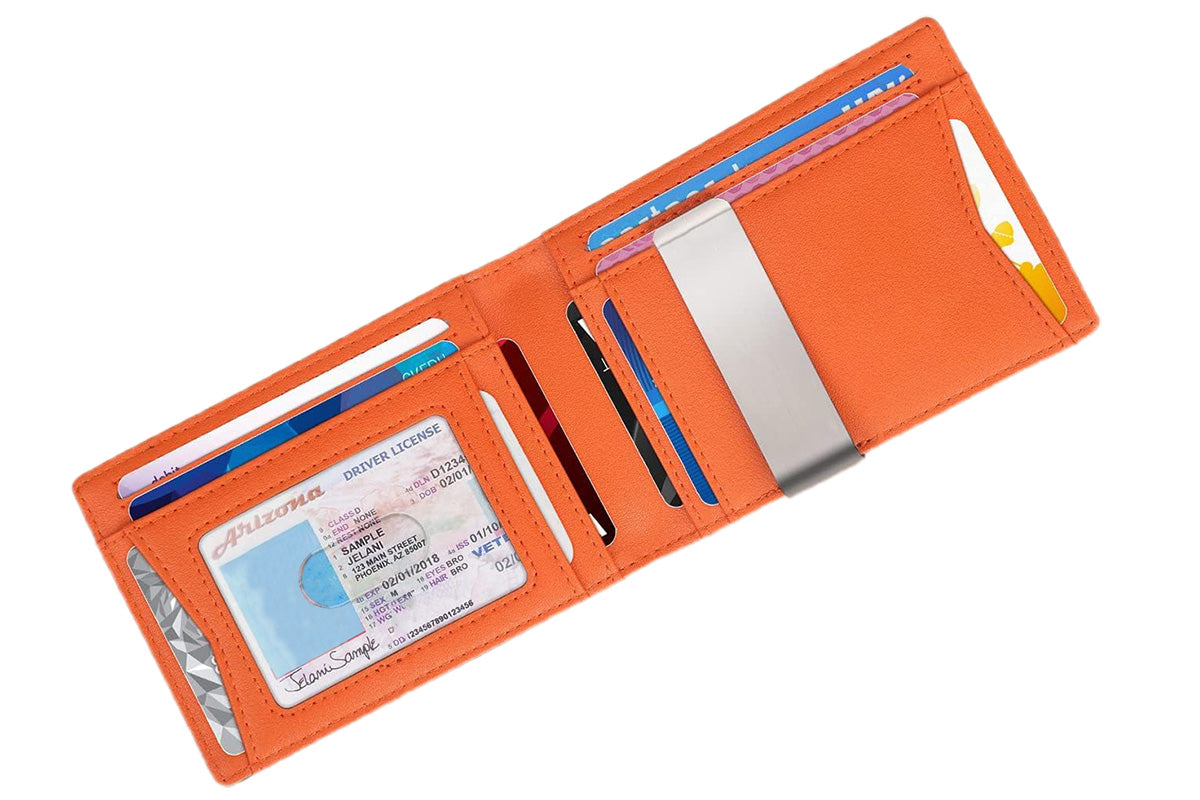 Mens Slim Wallet Leather Money Clip RFID Blocking Front Pocket Bifold Thin Card Holder