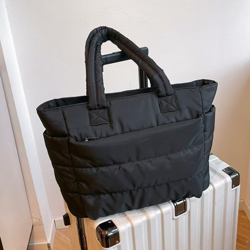Puffer Tote Bag Quilted Puffy Handbag Lightweight Satchel Bag