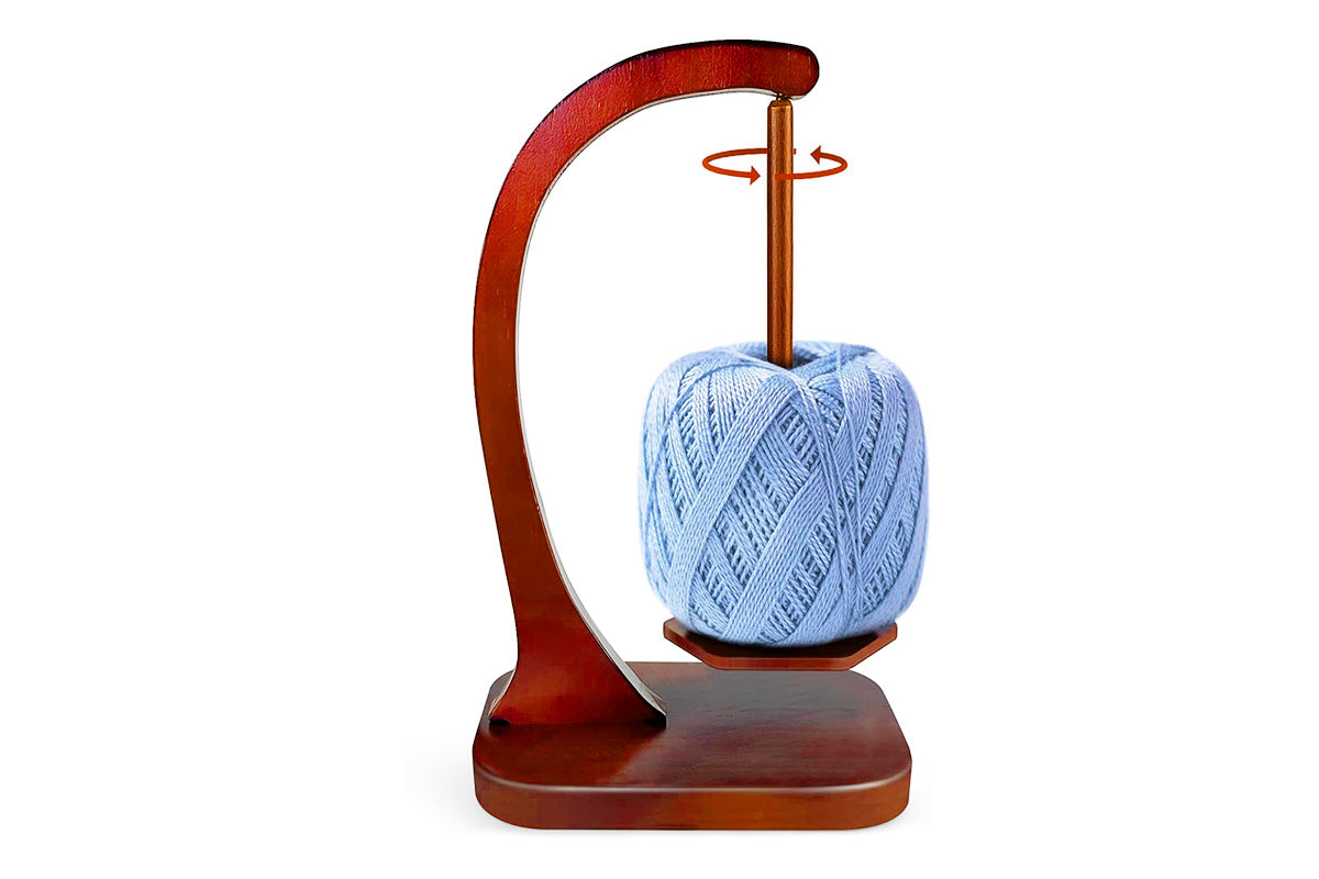 Yarn Holder for Crocheting and Knitting Wooden Yarn Spinner