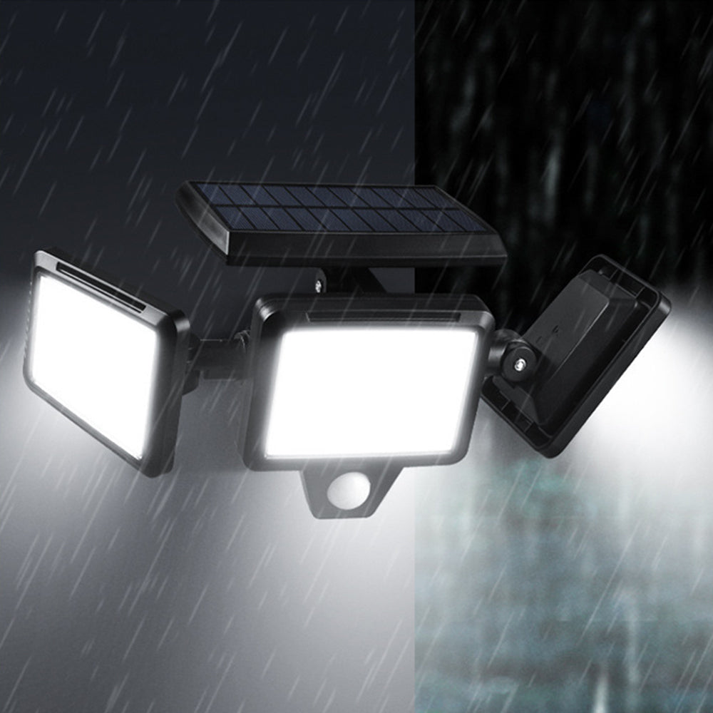 3 Head Motion Sensor Solar Light Wall Lamp