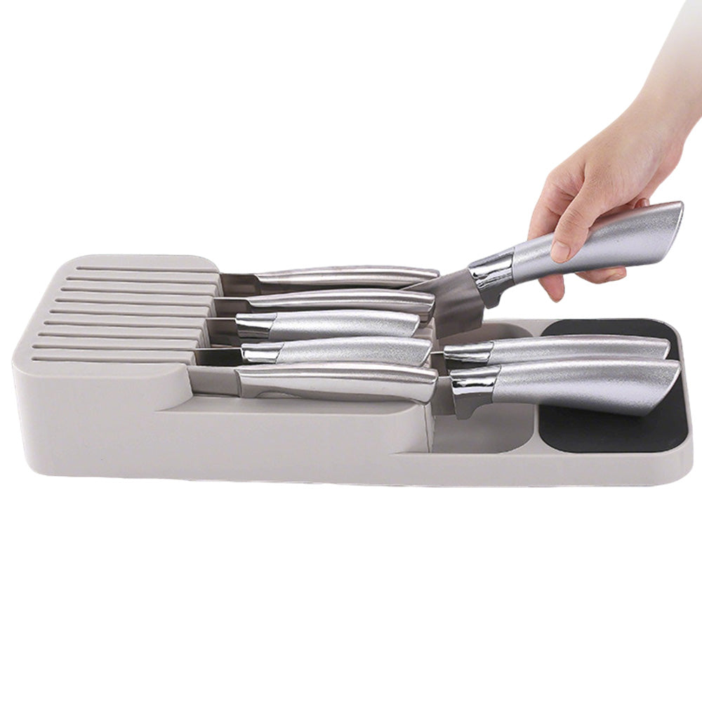 Storage Rack Knife Block Organizer Kitchen Knives Holder Countertop or Drawer Use