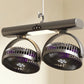 Dual Heads Rechargeable Hanging Fan 3 Speeds Fan with Night Light