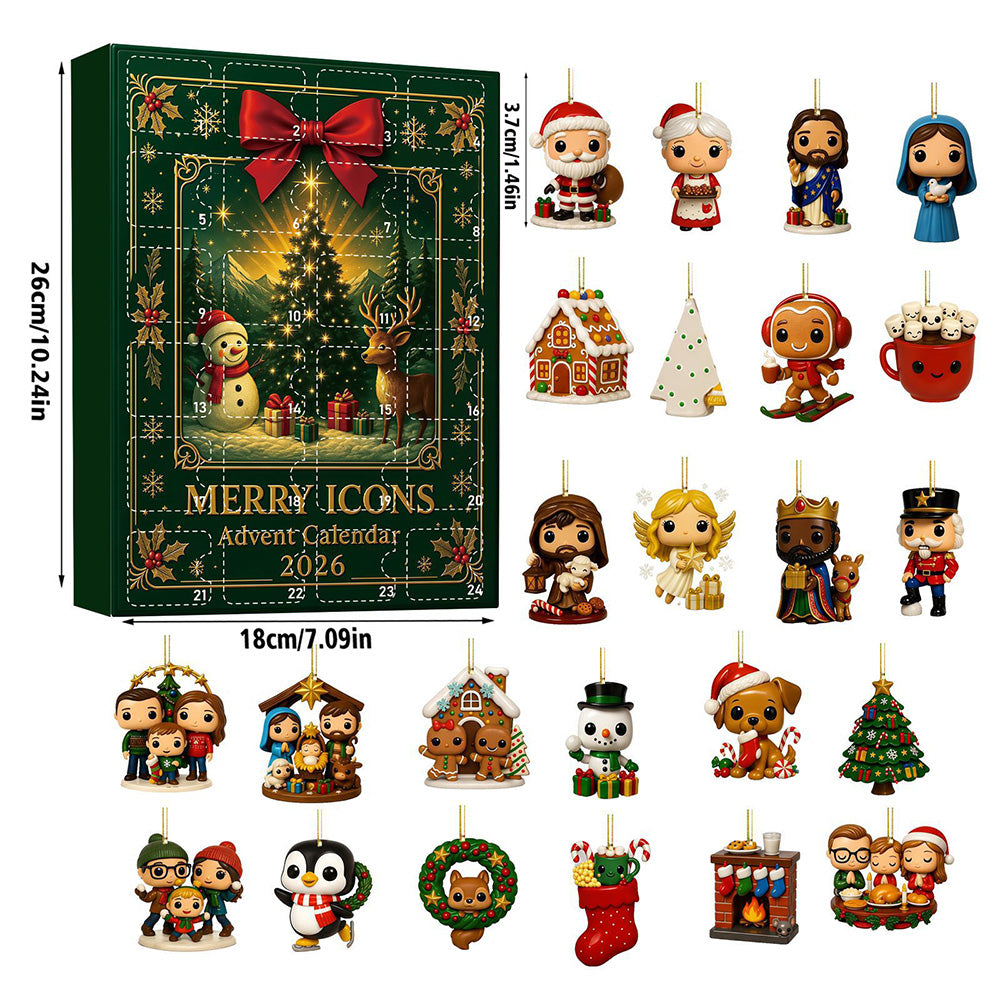 Christmas Advent Calendar 24 Day Countdown Set Xmas Tree Decor Gift