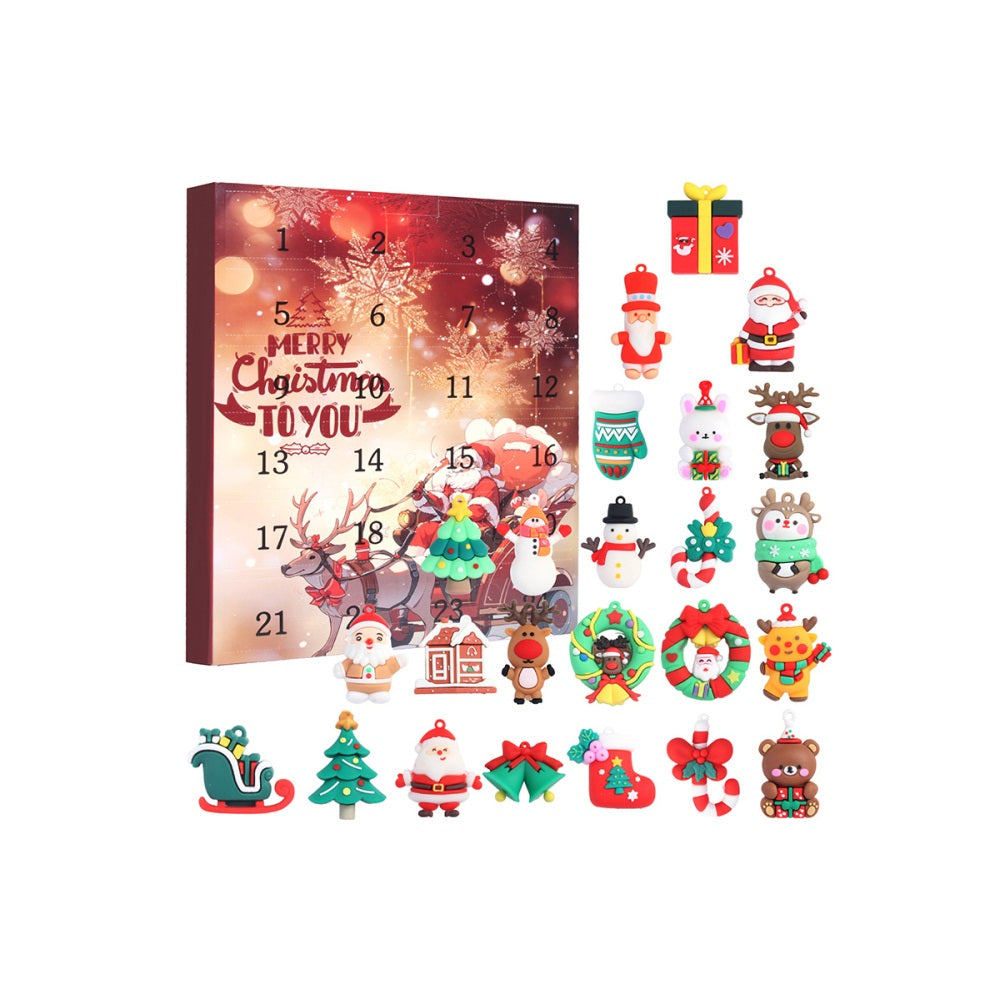 24 Day Christmas Advent Calendar Pendant Blind Box Countdown Set