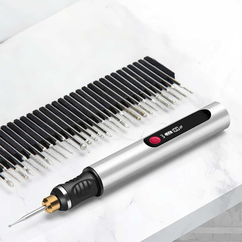 Electric Engraving Pen with 30 Bits 3-Speed Adjust Engraving Pen for Metal Wood Glass